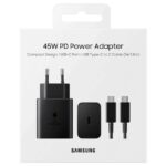 CARGADOR SAMSUNG ORIGINAL, EP-T4510XBEGEU, 45W, CON CABLE, NEGRO